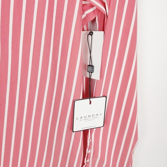 LAUNDRY BY SHELLI SEGAL POPLIN STRIPED BLOUSE - Picture 5 of 5